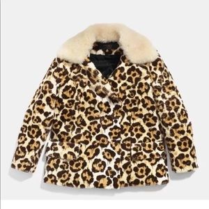 Coach wild beast leopard shearling collar jacket